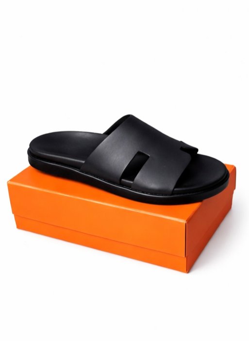 Sandales Hermès Noir – Élégance & Confort Premium